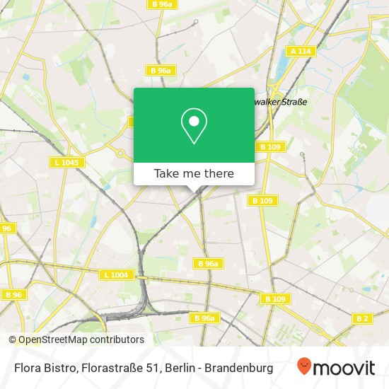 Карта Flora Bistro, Florastraße 51