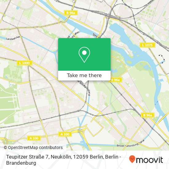 Карта Teupitzer Straße 7, Neukölln, 12059 Berlin