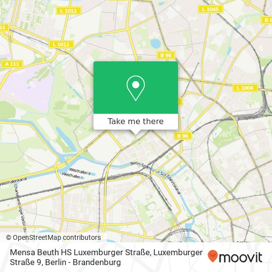 Mensa Beuth HS Luxemburger Straße, Luxemburger Straße 9 map