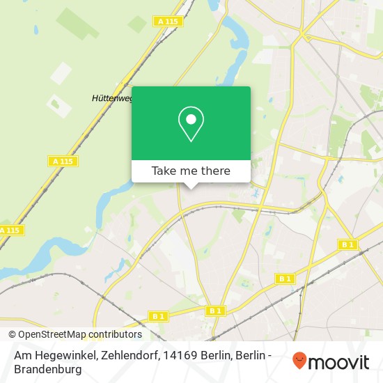 Карта Am Hegewinkel, Zehlendorf, 14169 Berlin