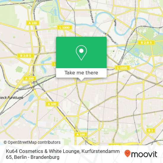Карта Ku64 Cosmetics & White Lounge, Kurfürstendamm 65