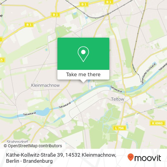 Карта Käthe-Kollwitz-Straße 39, 14532 Kleinmachnow