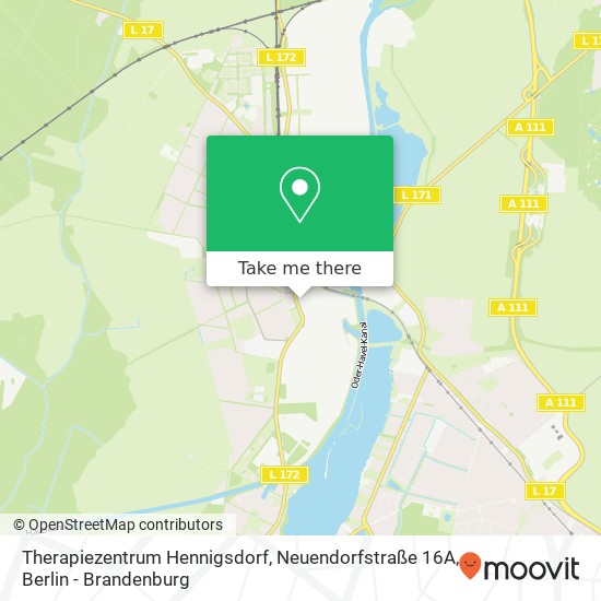 Карта Therapiezentrum Hennigsdorf, Neuendorfstraße 16A