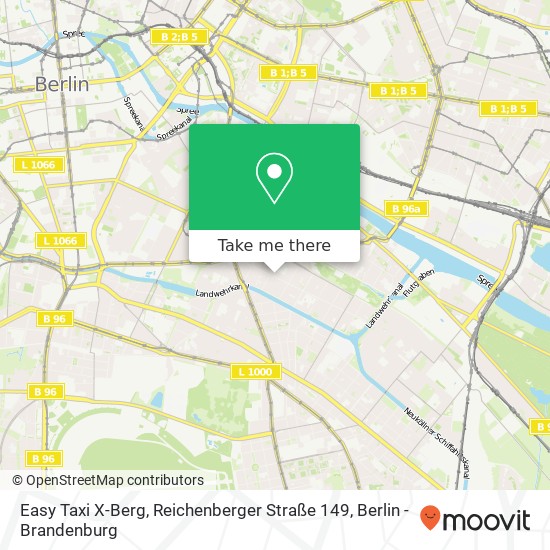 Карта Easy Taxi X-Berg, Reichenberger Straße 149