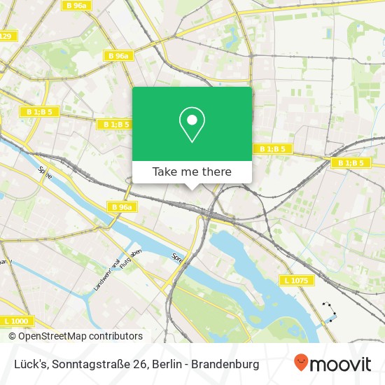 Карта Lück's, Sonntagstraße 26