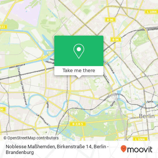 Карта Noblesse Maßhemden, Birkenstraße 14