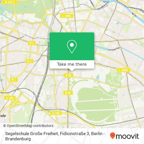 Карта Segelschule Große Freiheit, Fidicinstraße 3