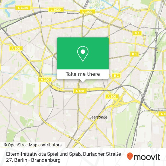Карта Eltern-Initiativkita Spiel und Spaß, Durlacher Straße 27