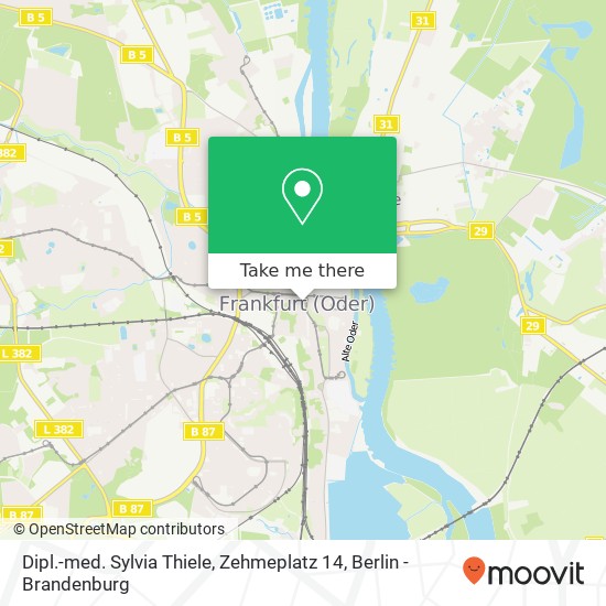 Dipl.-med. Sylvia Thiele, Zehmeplatz 14 map