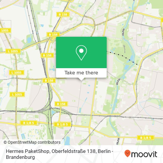 Карта Hermes PaketShop, Oberfeldstraße 138