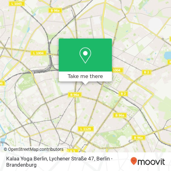 Карта Kalaa Yoga Berlin, Lychener Straße 47