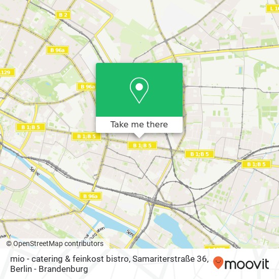 mio - catering & feinkost bistro, Samariterstraße 36 map