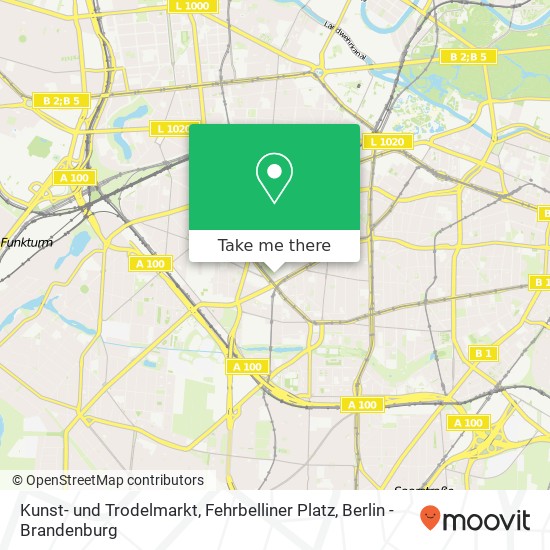 Карта Kunst- und Trodelmarkt, Fehrbelliner Platz