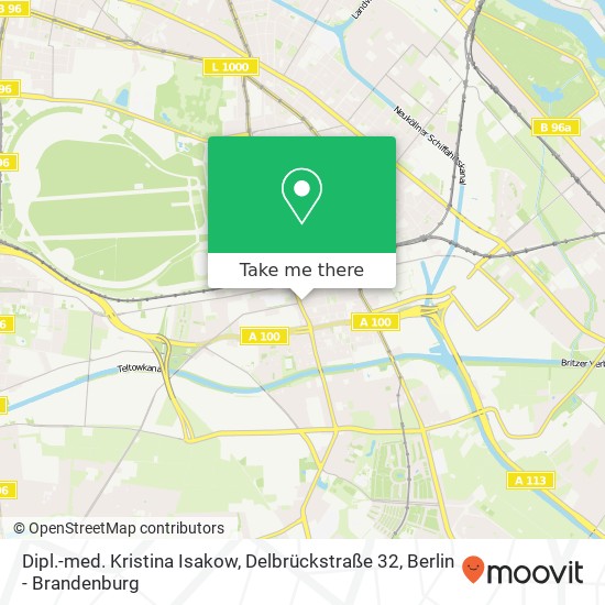 Dipl.-med. Kristina Isakow, Delbrückstraße 32 map