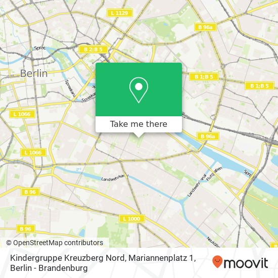 Карта Kindergruppe Kreuzberg Nord, Mariannenplatz 1