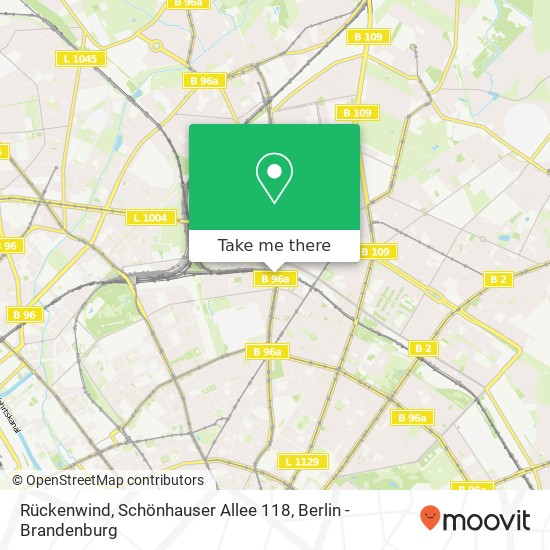 Карта Rückenwind, Schönhauser Allee 118