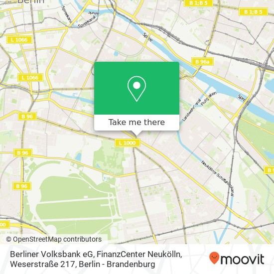 Berliner Volksbank eG, FinanzCenter Neukölln, Weserstraße 217 map