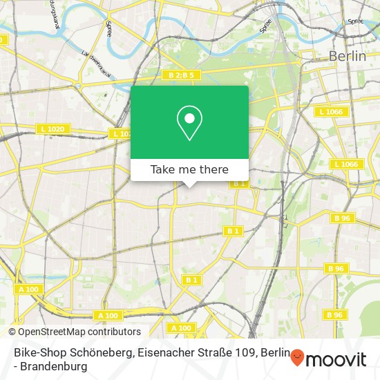 Карта Bike-Shop Schöneberg, Eisenacher Straße 109