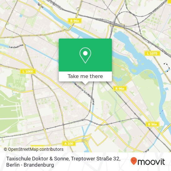 Карта Taxischule Doktor & Sonne, Treptower Straße 32