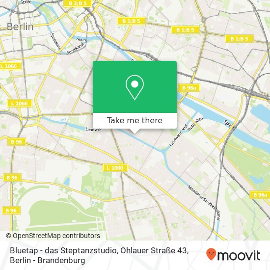 Карта Bluetap - das Steptanzstudio, Ohlauer Straße 43