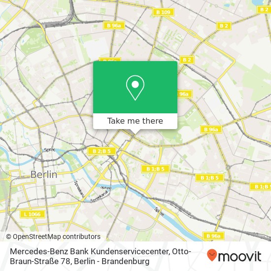 Карта Mercedes-Benz Bank Kundenservicecenter, Otto-Braun-Straße 78