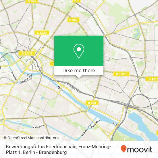 Карта Bewerbungsfotos Friedrichshain, Franz-Mehring-Platz 1