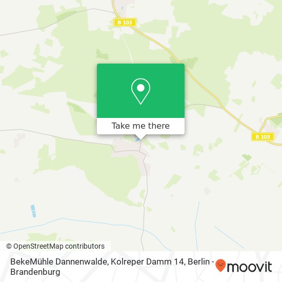 BekeMühle Dannenwalde, Kolreper Damm 14 map