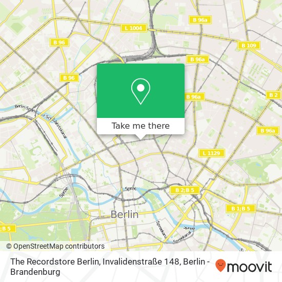 The Recordstore Berlin, Invalidenstraße 148 map