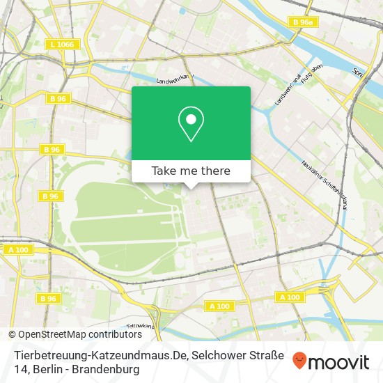 Карта Tierbetreuung-Katzeundmaus.De, Selchower Straße 14