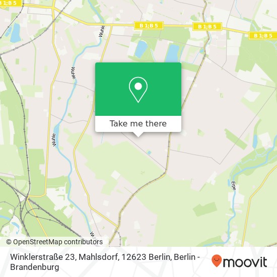 Карта Winklerstraße 23, Mahlsdorf, 12623 Berlin