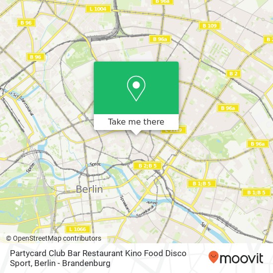 Partycard Club Bar Restaurant Kino Food Disco Sport map