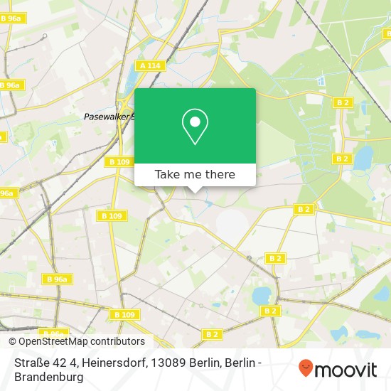 Карта Straße 42 4, Heinersdorf, 13089 Berlin