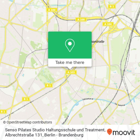 Карта Senso Pilates Studio Haltungsschule und Treatment, Albrechtstraße 131