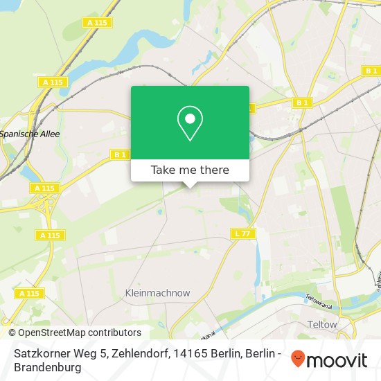 Satzkorner Weg 5, Zehlendorf, 14165 Berlin map