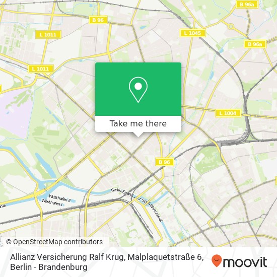 Карта Allianz Versicherung Ralf Krug, Malplaquetstraße 6