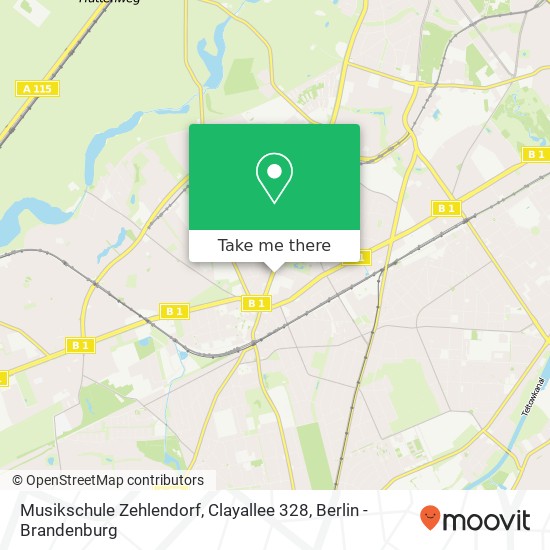 Карта Musikschule Zehlendorf, Clayallee 328