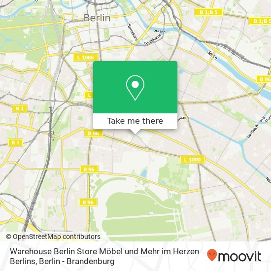 Карта Warehouse Berlin Store Möbel und Mehr im Herzen Berlins, Blücherstraße 27