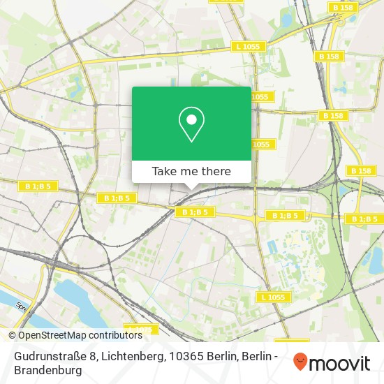 Карта Gudrunstraße 8, Lichtenberg, 10365 Berlin