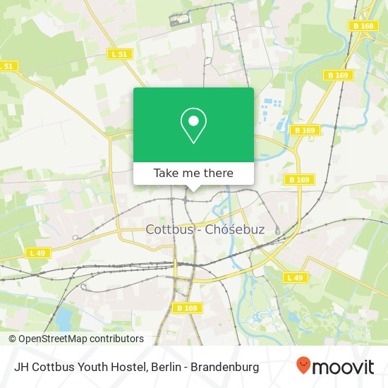 JH Cottbus Youth Hostel map