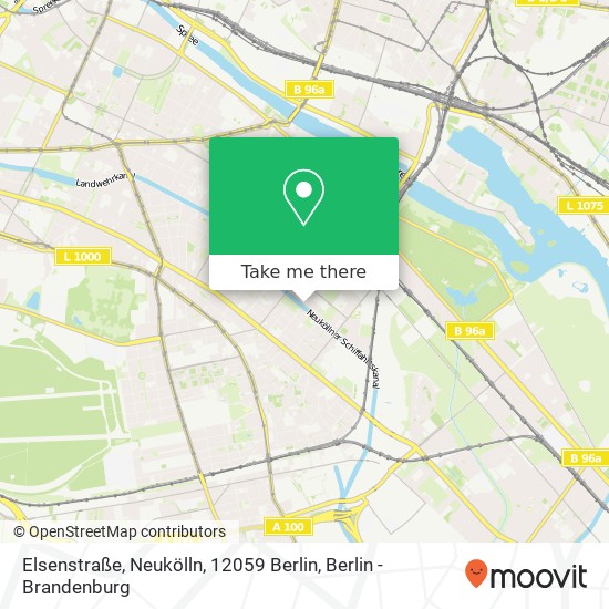 Карта Elsenstraße, Neukölln, 12059 Berlin