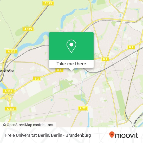Карта Freie Universität Berlin, Oertzenweg 19B