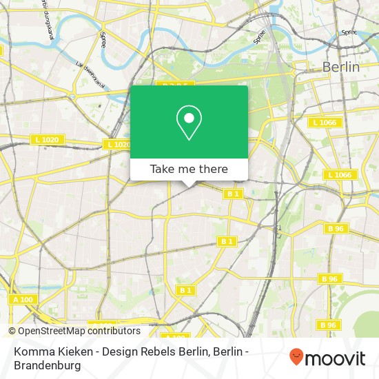 Карта Komma Kieken - Design Rebels Berlin, Motzstraße 9