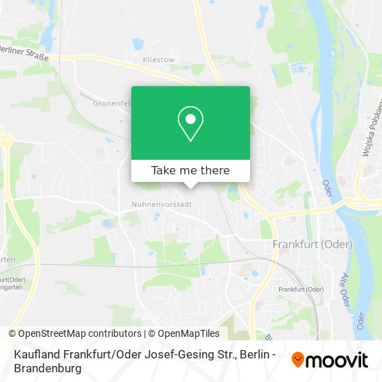 Карта Kaufland Frankfurt / Oder Josef-Gesing Str.