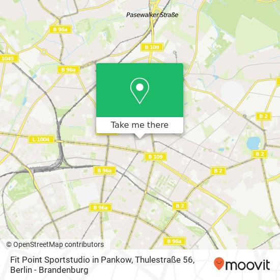 Карта Fit Point Sportstudio in Pankow, Thulestraße 56
