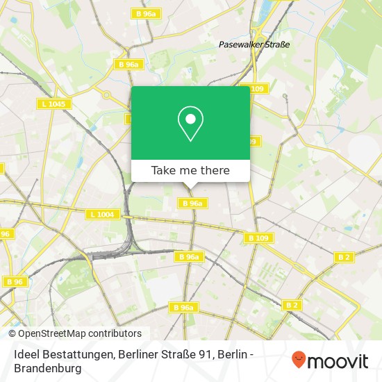 Карта Ideel Bestattungen, Berliner Straße 91