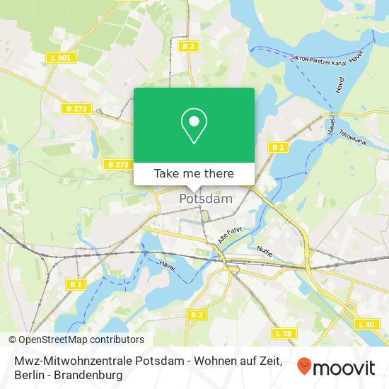 Mwz-Mitwohnzentrale Potsdam - Wohnen auf Zeit, Gutenbergstraße 92 map