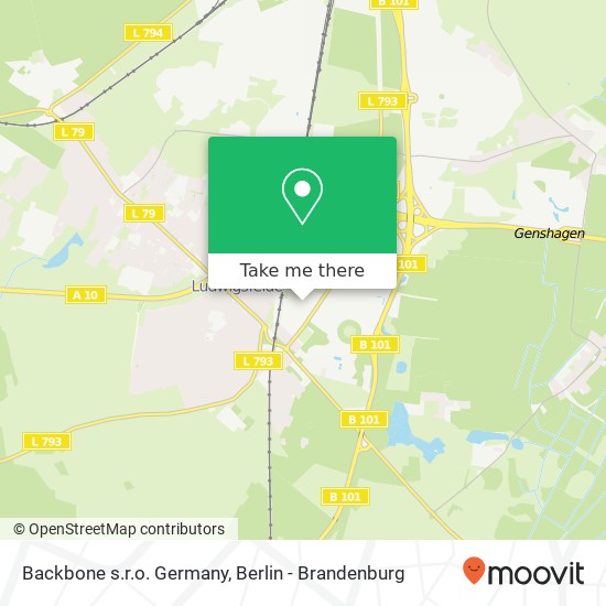 Карта Backbone s.r.o. Germany