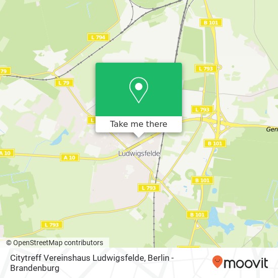 Карта Citytreff Vereinshaus Ludwigsfelde