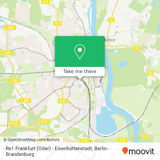 Карта Re1 Frankfurt (Oder) - Eisenhüttenstadt
