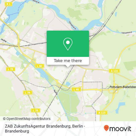 Карта ZAB ZukunftsAgentur Brandenburg